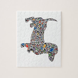 Psychedelic Cheetah Doxie Jigsaw Puzzle