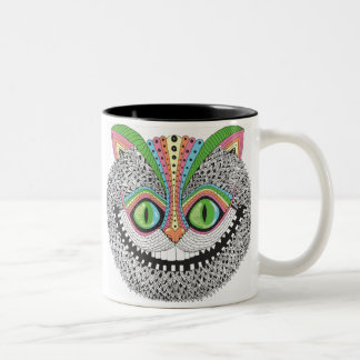 Psychedelic Cheshire Cat Two-Tone Coffee Mug