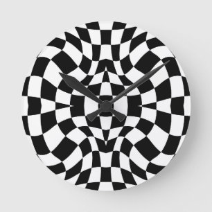 Psychedelic chess round clock