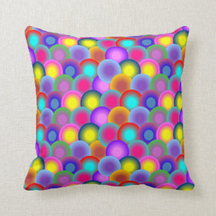 Psychedelic Circles Throw Pillow