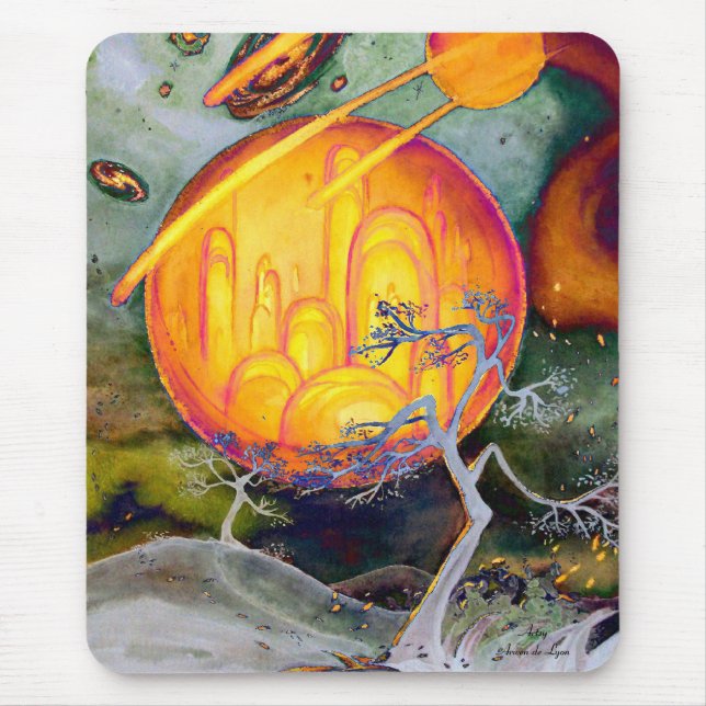 Psychedelic City Mouse Pad (Front)