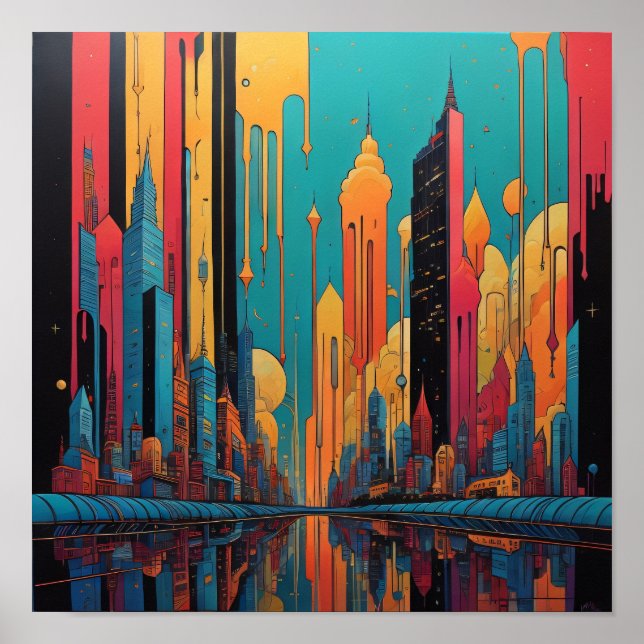 Psychedelic city  poster (Front)