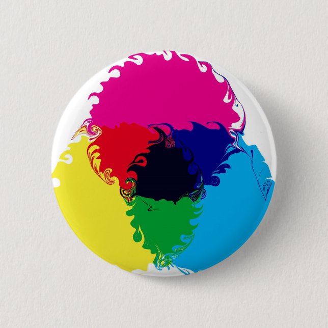 Psychedelic CMYK 2 Inch Round Button (Front)