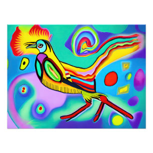 Psychedelic Cockerel: Colourful strident cockerel  Photo Print