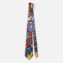 psychedelic colorful graphic tie