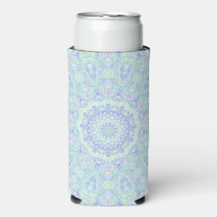 Psychedelic Colorful Ornate Hippie Mandala Can Coo Seltzer Can Cooler