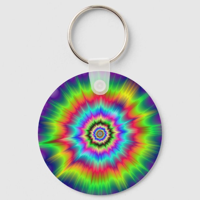 Psychedelic Colour Explosion Keychain (Front)