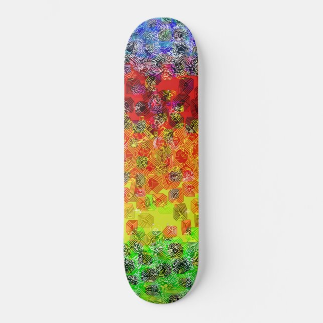 Psychedelic Colour Lines: Custom Skateboard (Front)