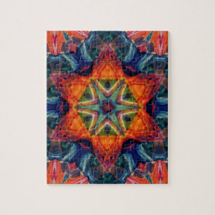 Psychedelic Colourful Kaleidoscope Pattern Jigsaw Puzzle