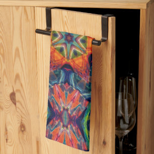 Psychedelic Colourful Kaleidoscope Pattern Kitchen Towel