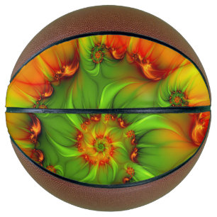 Psychedelic Colourful Modern Abstract Fractal Art Basketball