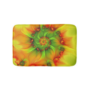 Psychedelic Colourful Modern Abstract Fractal Art Bath Mat