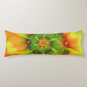 Psychedelic Colourful Modern Abstract Fractal Art Body Pillow