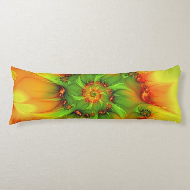 Psychedelic Colourful Modern Abstract Fractal Art Body Pillow (Front)