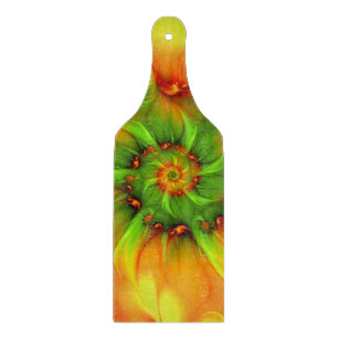 Psychedelic Colourful Modern Abstract Fractal Art Cutting Board