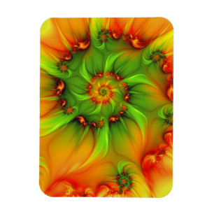 Psychedelic Colourful Modern Abstract Fractal Art Magnet