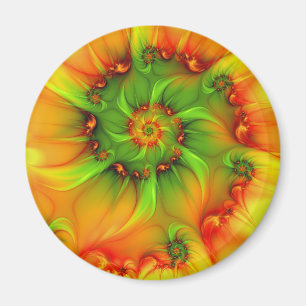 Psychedelic Colourful Modern Abstract Fractal Art Magnet