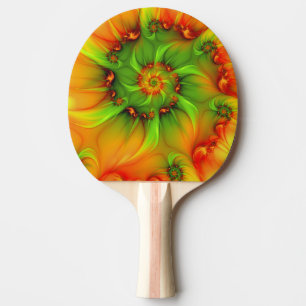 Psychedelic Colourful Modern Abstract Fractal Art Ping Pong Paddle