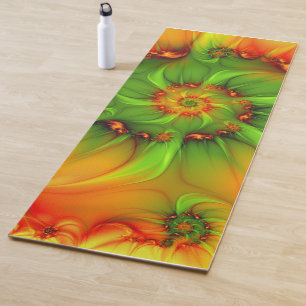 Psychedelic Colourful Modern Abstract Fractal Art Yoga Mat