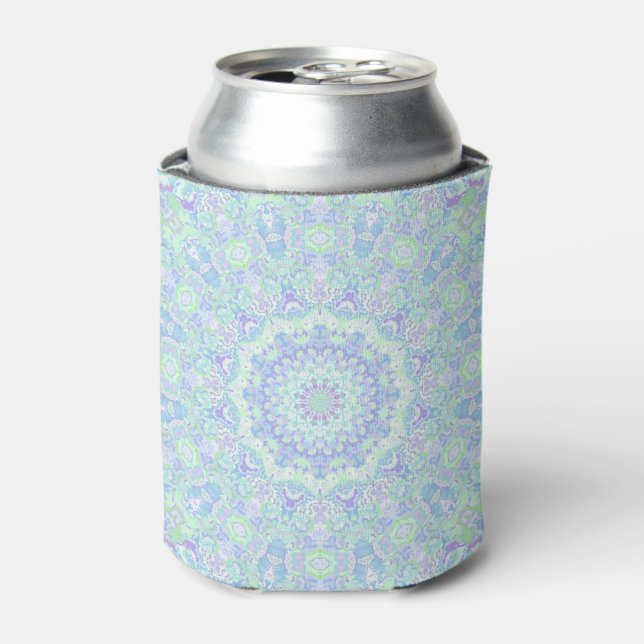 Psychedelic Colourful Pastel Ornate Hippie Mandala Can Cooler (Can Front)