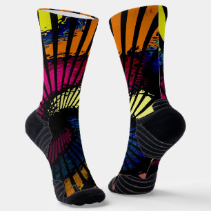 Psychedelic colourful swirl socks