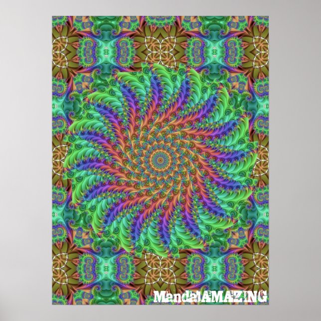 Psychedelic Colours Design 7 Poster (Front)