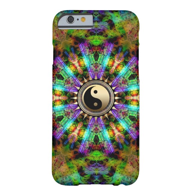 Psychedelic Colours Gold YinYang iPhone 6 Case (Back)