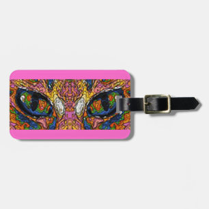 Psychedelic Cool Cat Eyes Luggage Tag