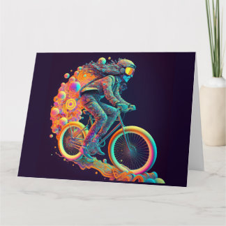 Psychedelic Cyclist  , cycling.    Card