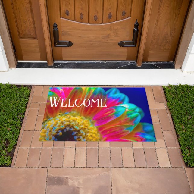 Psychedelic Daisy Doormat (Outdoor)