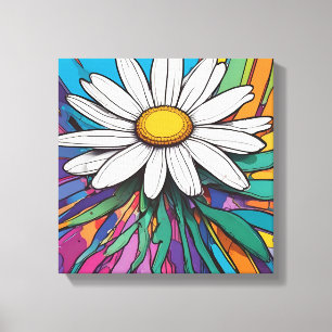 Psychedelic Daisy Pop Art Print 