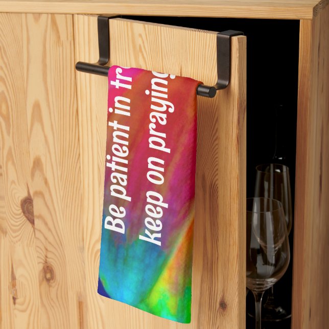 Psychedelic Daisy Romans 12:12 Serviette de cuisin (Pliage en tiers)