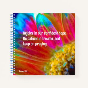 Psychedelic Daisy Romans 12:12 Spiral Notebook