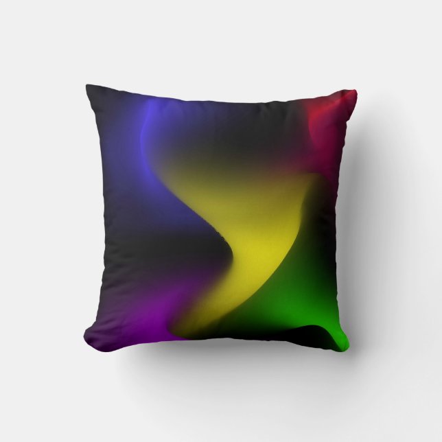 Psychedelic Dark Wave Throw Pillow (Front)