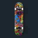 Psychedelic Deck for Skateboarders Skateboard<br><div class="desc">Make this Psychedelic Deck for Skateboarders your own by adding your text. To access advanced editing tools,  please go to "Personalize this template" and click on "Details",  scroll down and press the "click to customize further" link.</div>
