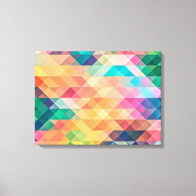Psychedelic Diamonds and Triangles Canvas Print (Front)
