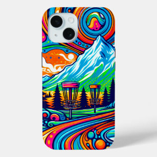 Psychedelic Disc Golf Course  iPhone 15 Case