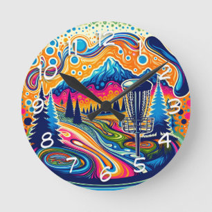 Psychedelic Disc Golf Course in the Mountains Round Clock