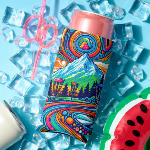 Psychedelic Disc Golf Course Seltzer Can Cooler