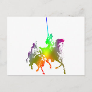 Psychedelic Don Quixote and Sancho Panza Postcard