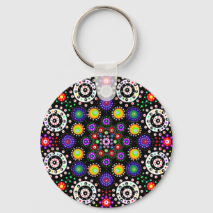 Psychedelic Dot Mandala Keychain