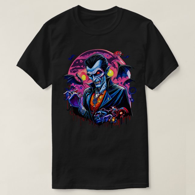 Psychedelic Dracula T-Shirt (Design Front)