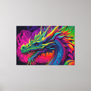 Psychedelic Dragon Design Canvas Print