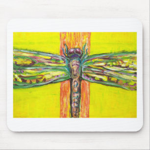 Psychedelic Dragonfly in Paradise Mouse Pad