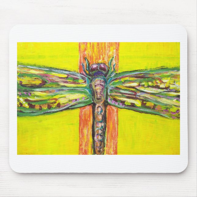 Psychedelic Dragonfly in Paradise Mouse Pad (Front)