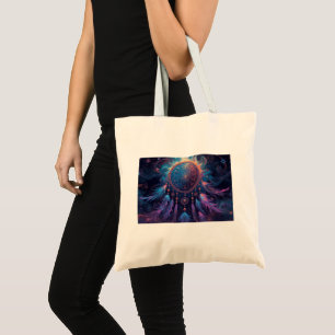 Psychedelic dreamcatcher tote bag