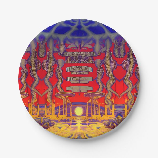 Psychedelic Dreamland Paper Plate (Front)
