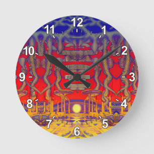 Psychedelic Dreamland Round Clock