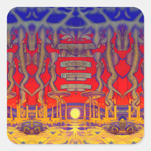Psychedelic Dreamland Square Sticker