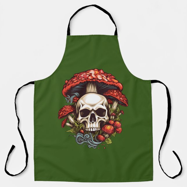 Psychedelic Dreams: Skulls in Wonderland Apron (Front)